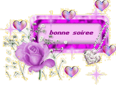 Gif animé bonne soirée carte fleurie